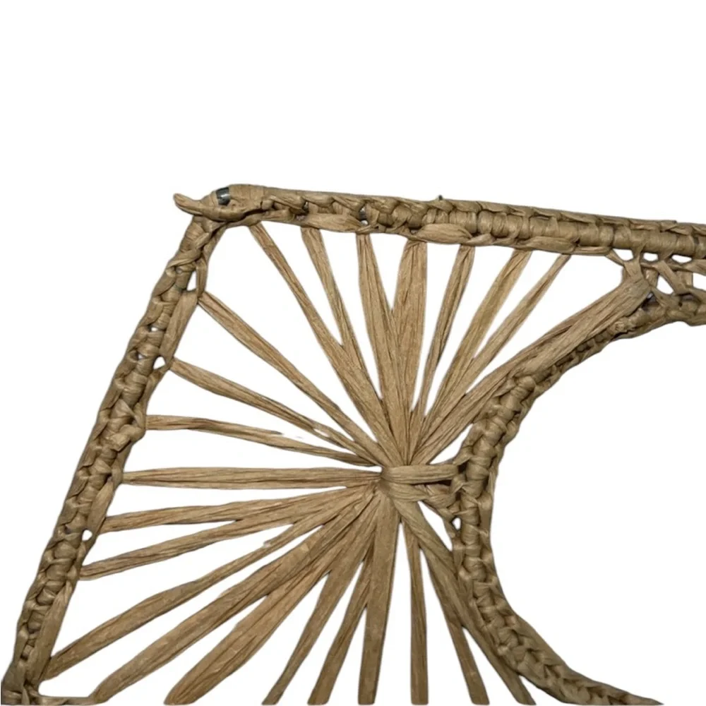 ASOS DESIGN Straw Open Weave Semi-Circle Clutch